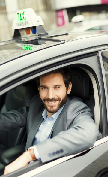 portrait of french parisian taxi driver